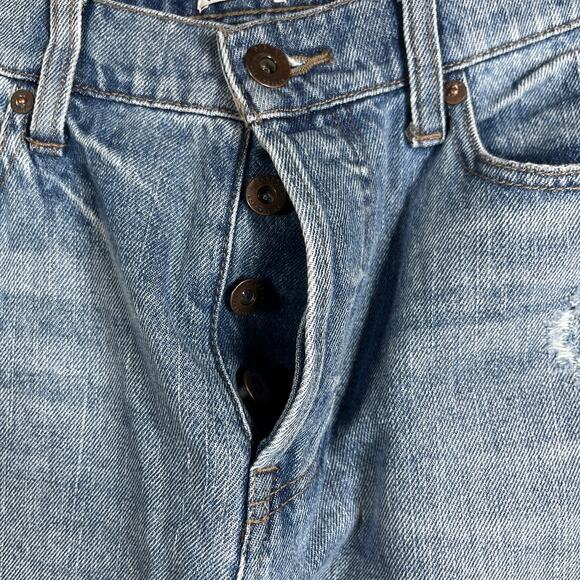 Pistola Charlie Jeans Womens 30 Blue Denim Distressed High Rise Straight NEW - Picture 3 of 14